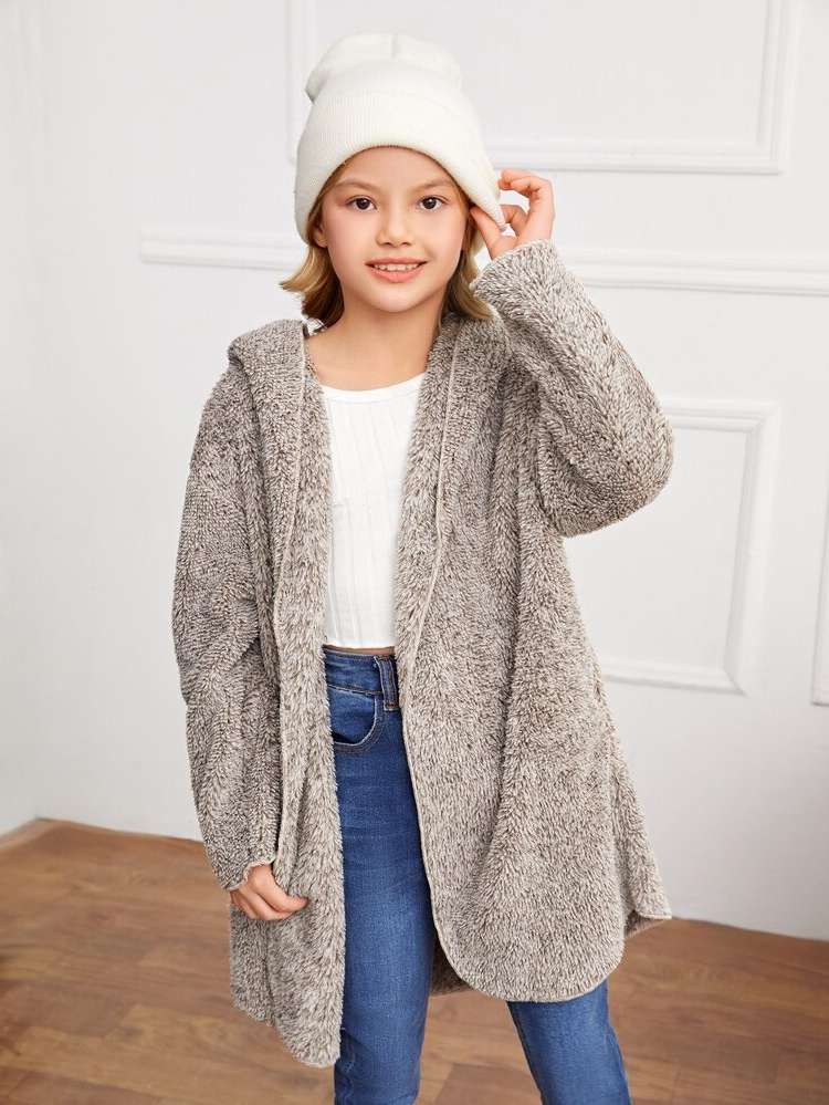 Long Sleeve Light Grey Pocket Short Kids Clothing 839