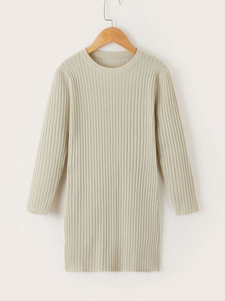  Long Rib-Knit Plain Kids Clothing 888