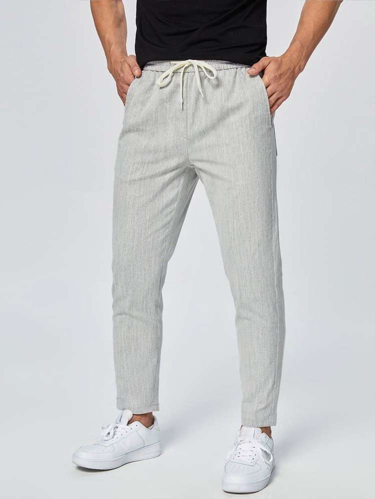  Plain Light Grey Men Pants 613