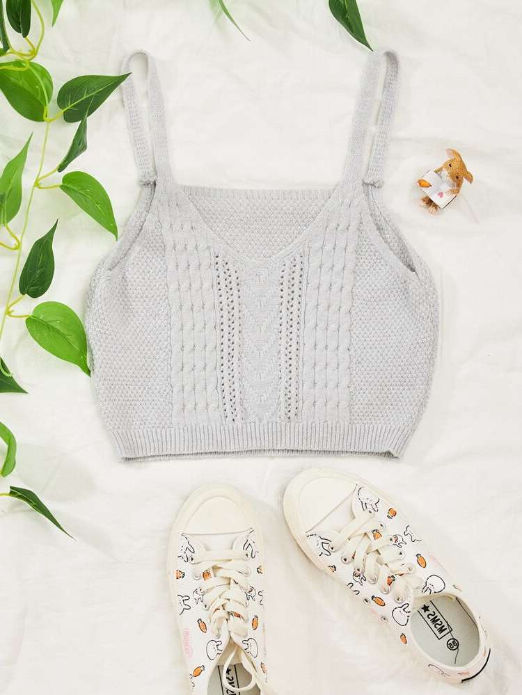 Casual Light Grey Sleeveless Slim Fit Women Knitwear 2429