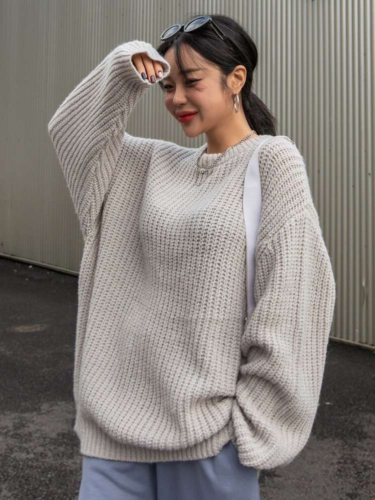 Plain Casual Oversized Long Women Clothing 654