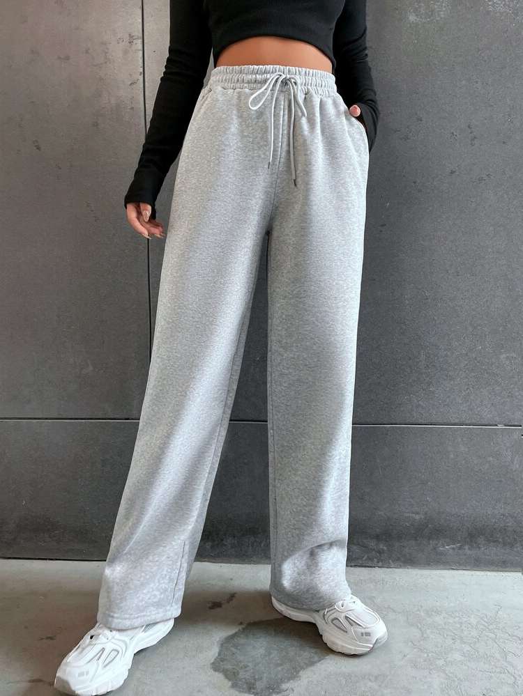  Regular Fit Plain Long Women Sweatpants 406