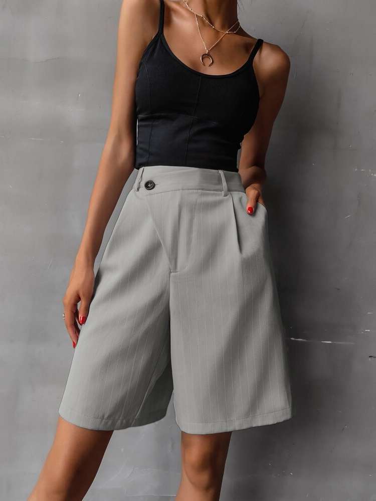 Light Grey Regular Fit Casual Women Bottoms 1769