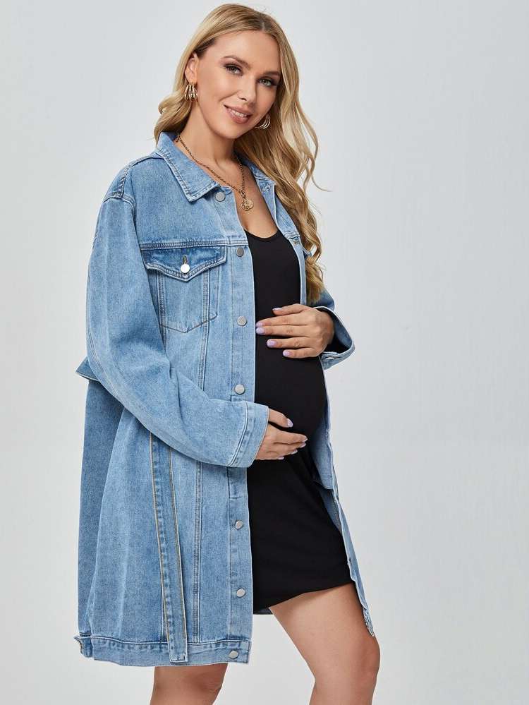 Casual Light Wash Maternity Denim 651