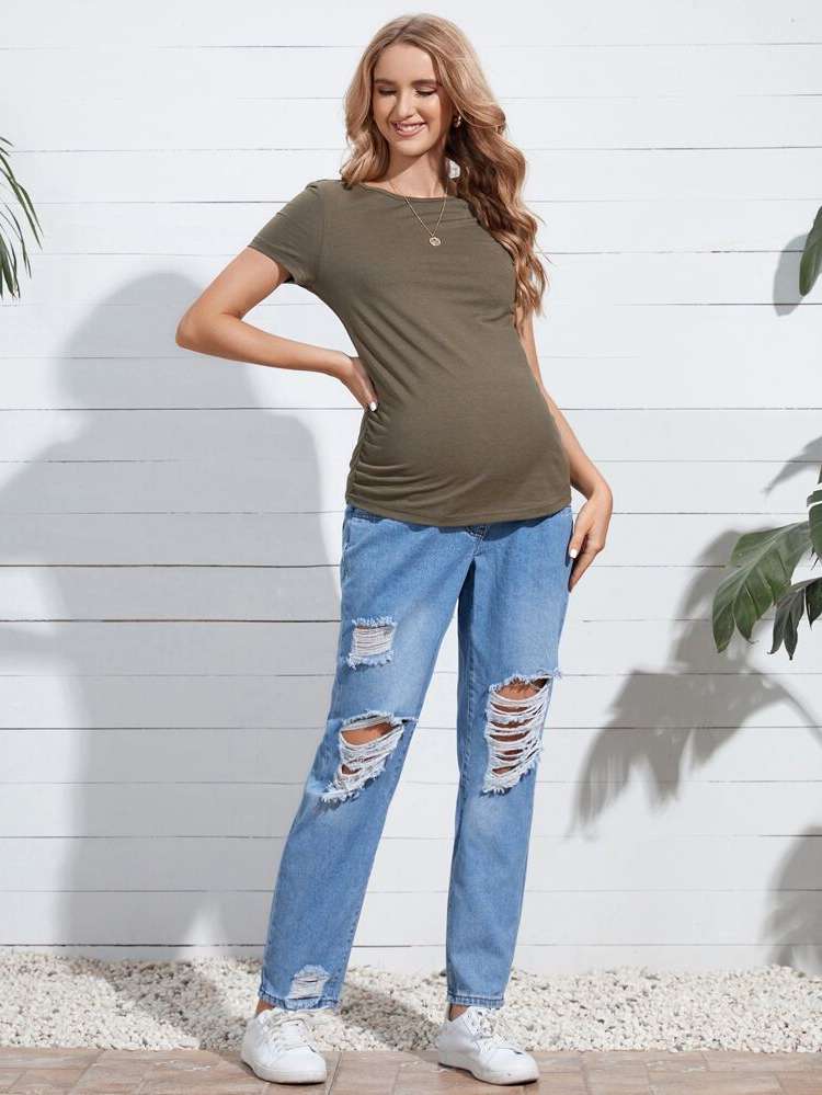  Plain Light Wash Maternity Denim 751