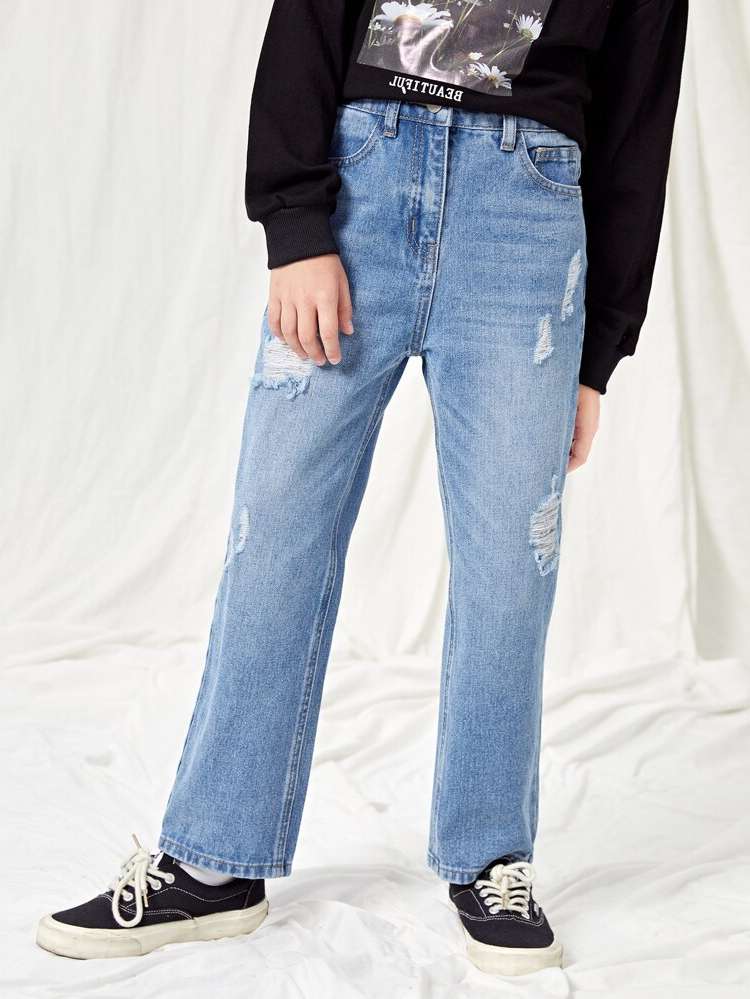 Regular Fit Plain Long Boys Jeans 6213