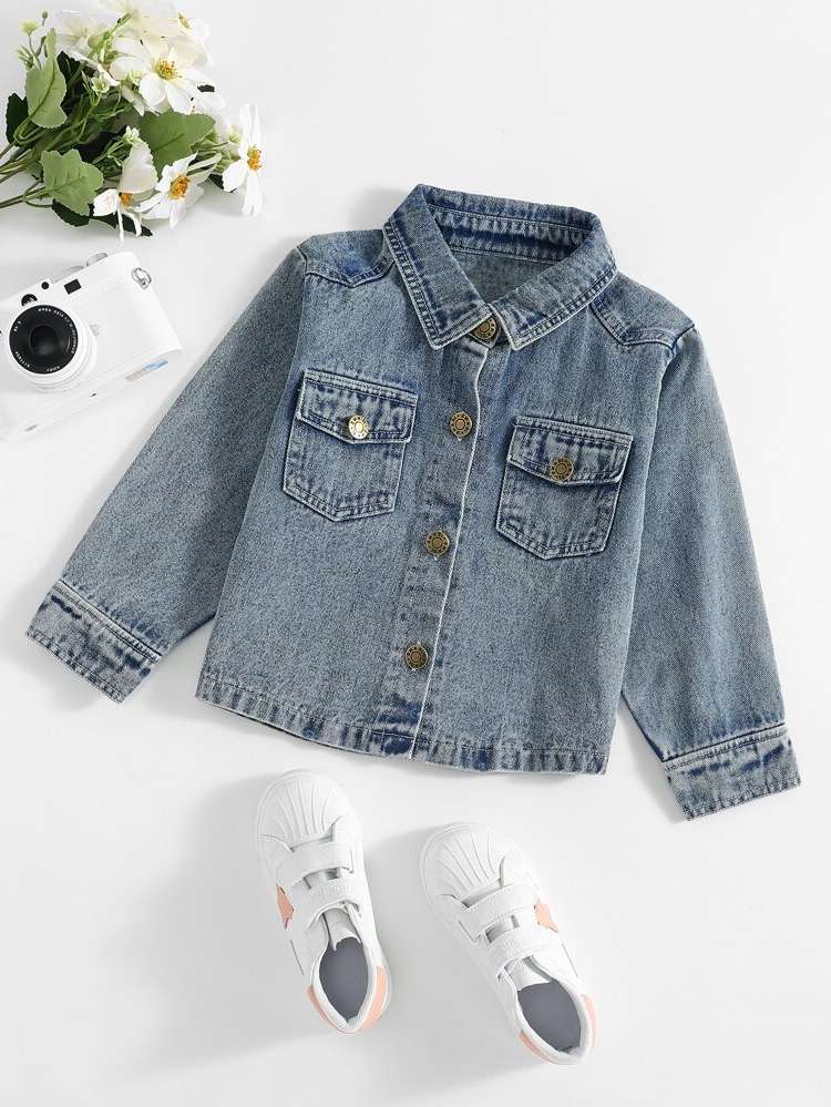 Regular Casual Long Sleeve Light Wash Toddler Boys Clothing 1024