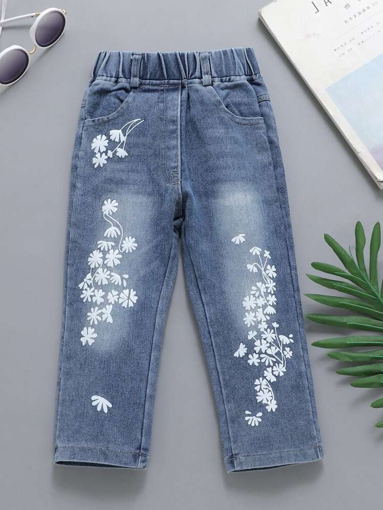 Regular Fit Long Light Wash Toddler Girls Denim 3674