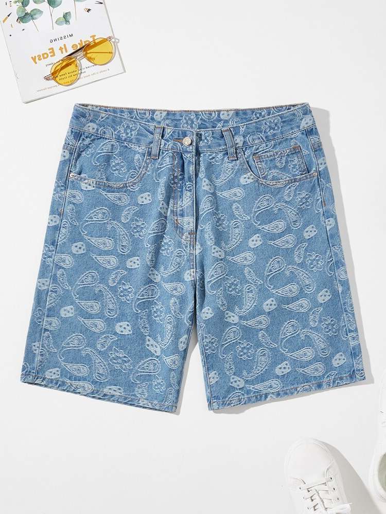  Zipper Men Denim Shorts 2249