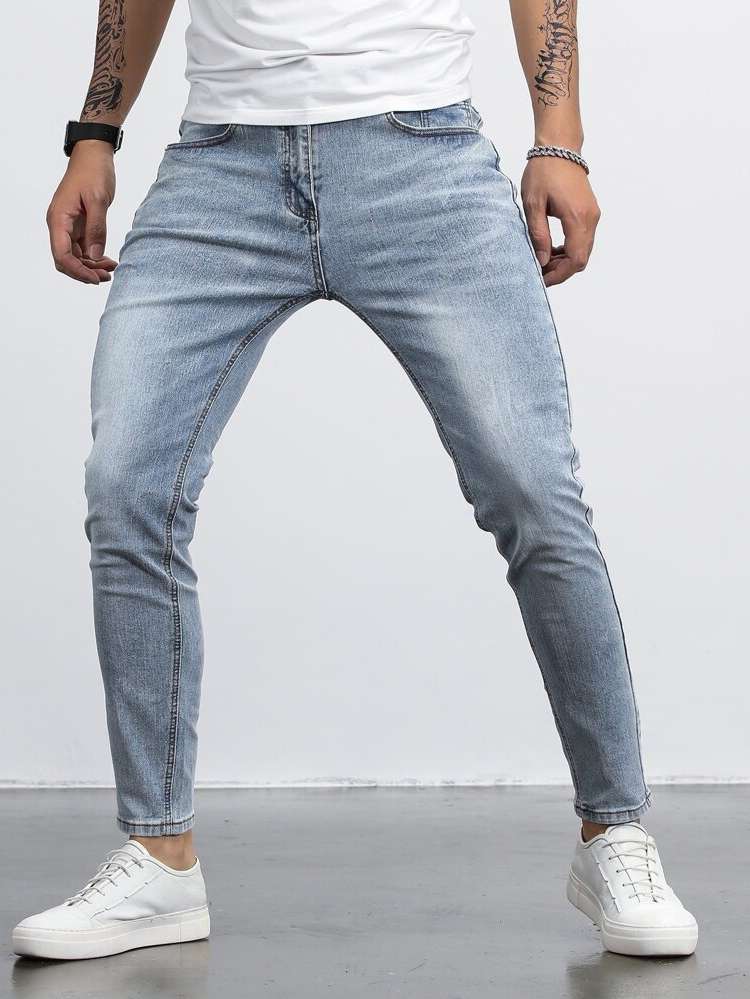 Light Wash  Washed Men Jeans 4079