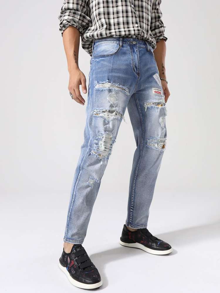  Long Letter Men Jeans 9309