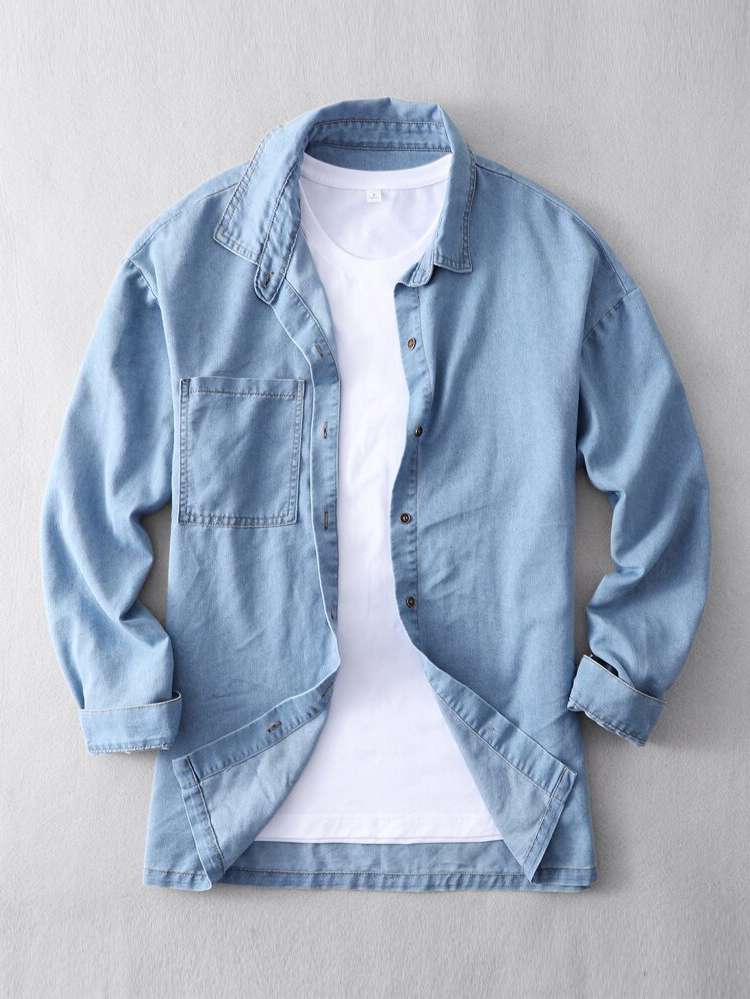 Casual Collar Regular Plain Men Denim 6816