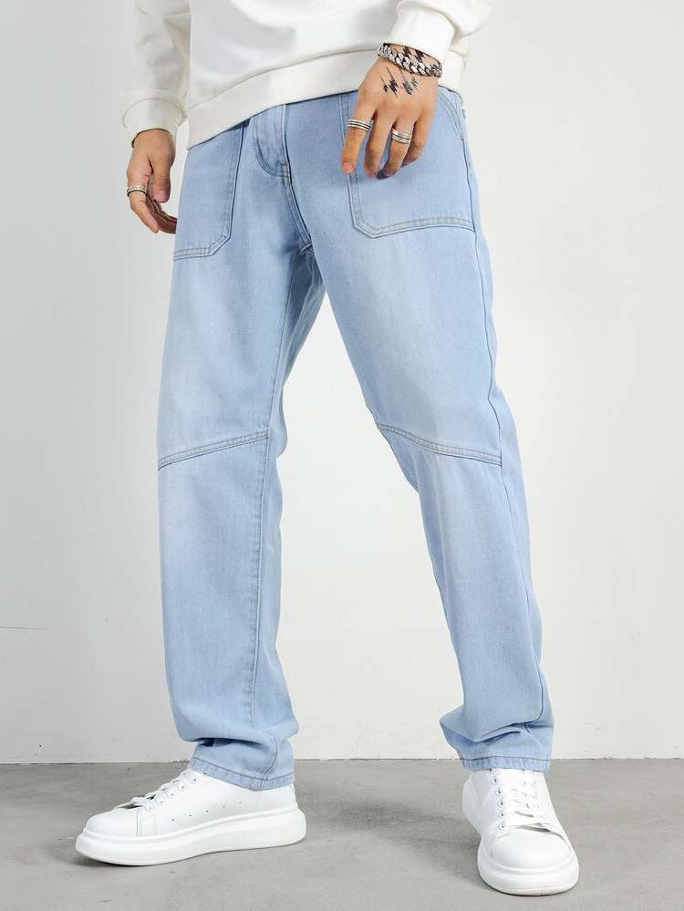 Regular Fit Plain Long Men Jeans 1675