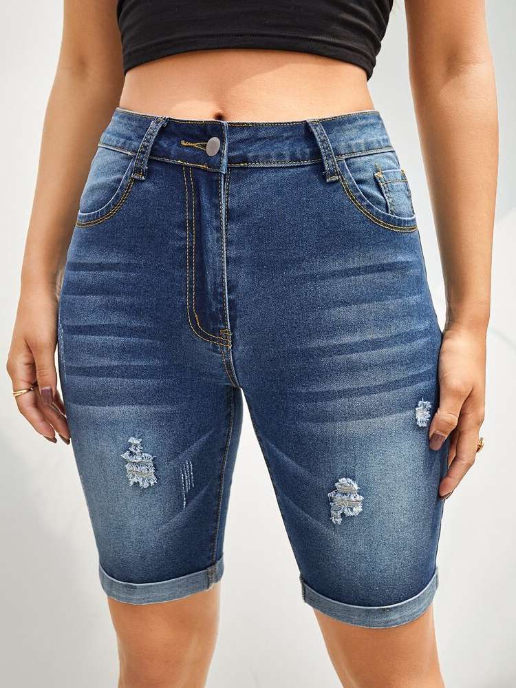   Ripped Women Denim Shorts 3837