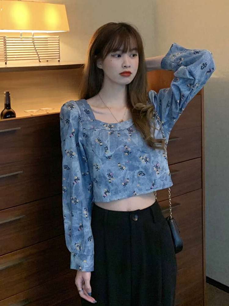 Regular Fit Casual Long Sleeve Women Denim Tops 3859