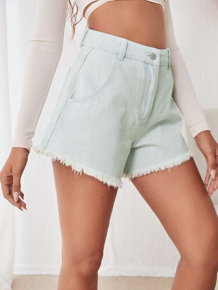  Plain  Women Denim Shorts 4759