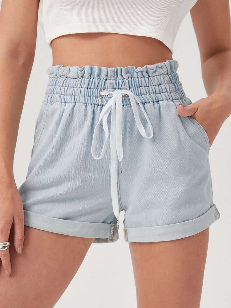  Light Wash  Women Denim Shorts 197