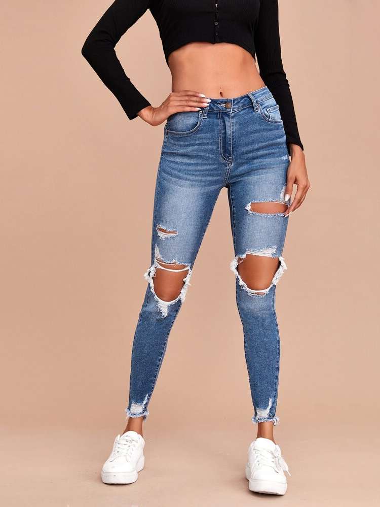 Ripped  Women Denim 742