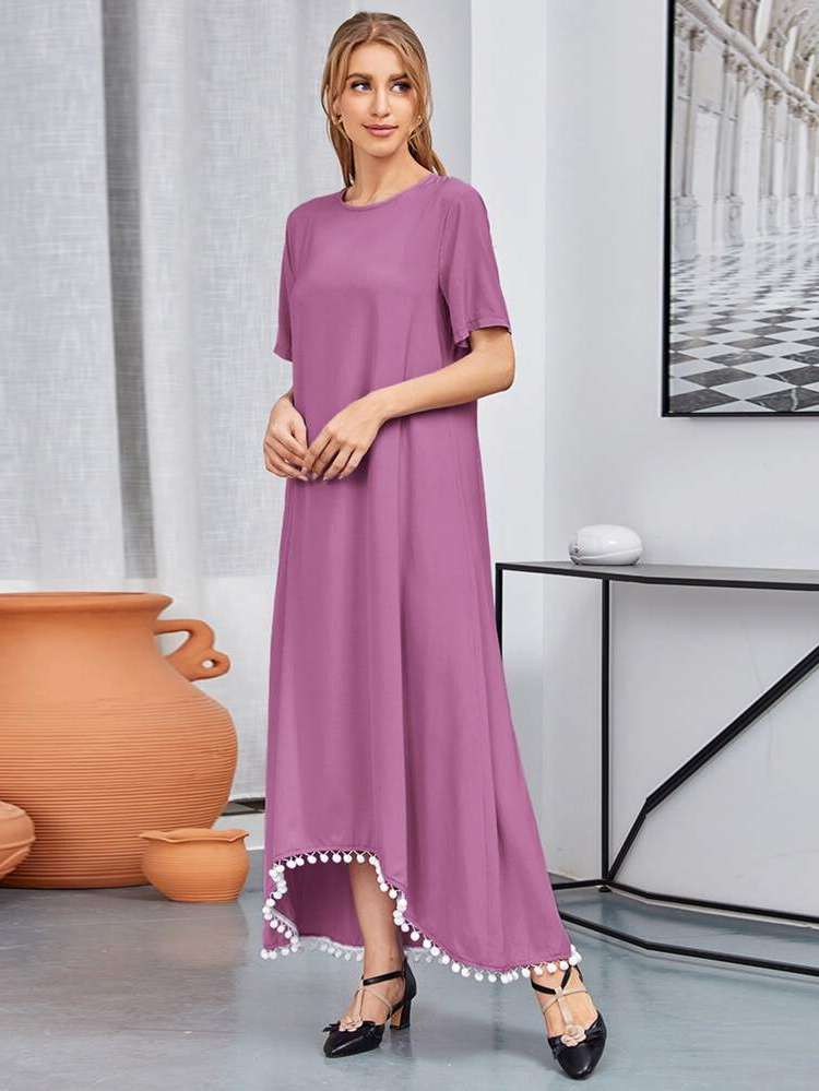 High Low Modest Lilac Purple Wedding  Special 5457