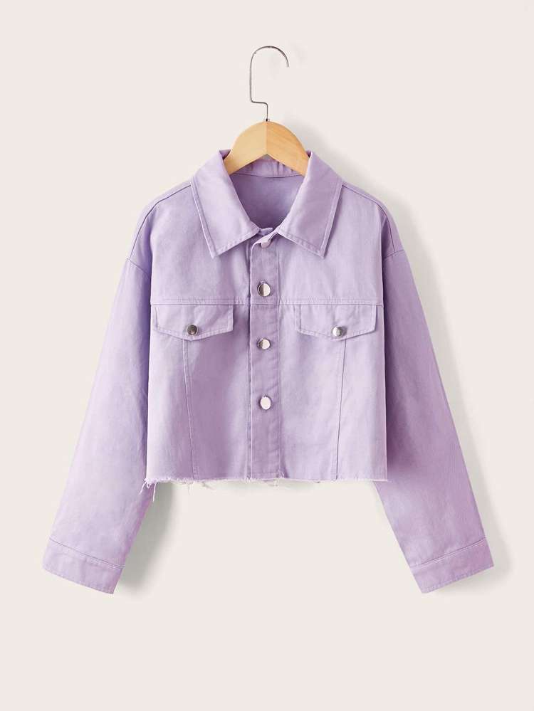  Regular Fit Lilac Purple Plain Girls Clothing 2857