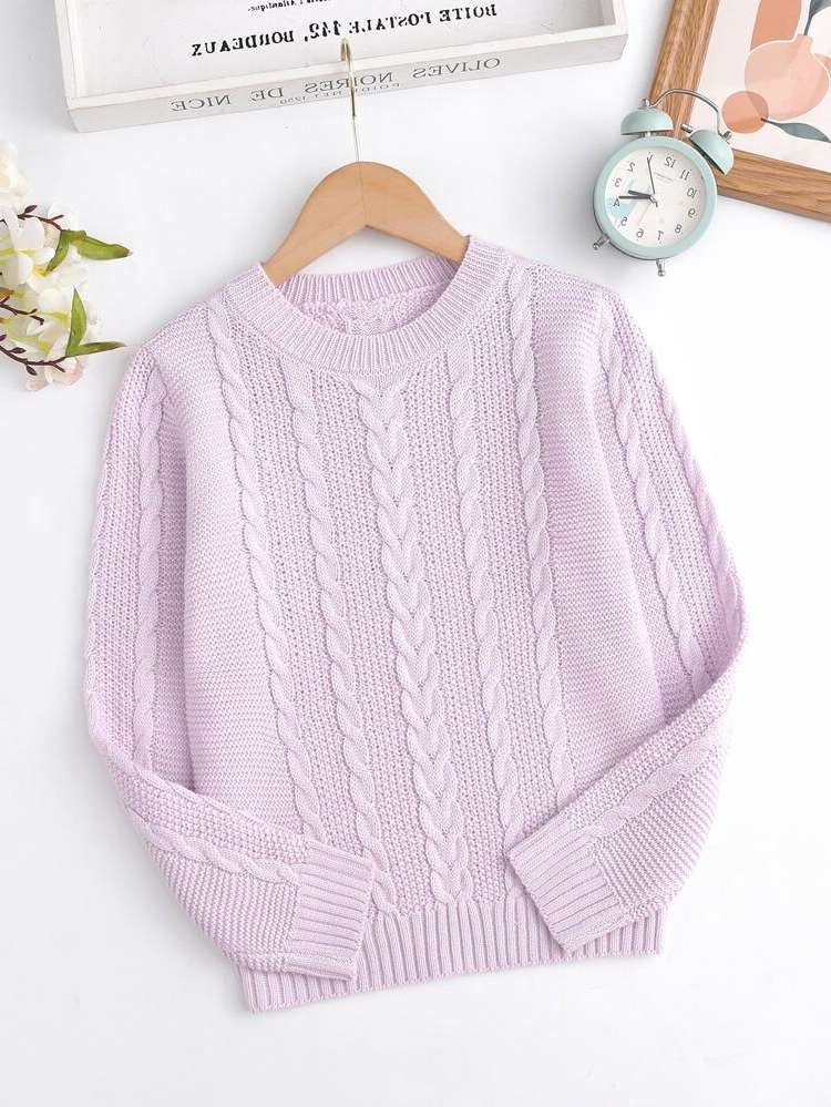 Round Neck Regular Long Sleeve Casual Girls Clothing 1250