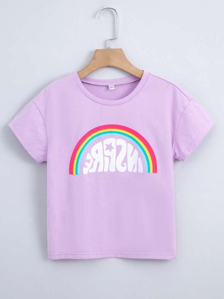  Regular Fit Round Neck Short Sleeve Girls T-Shirts 2317