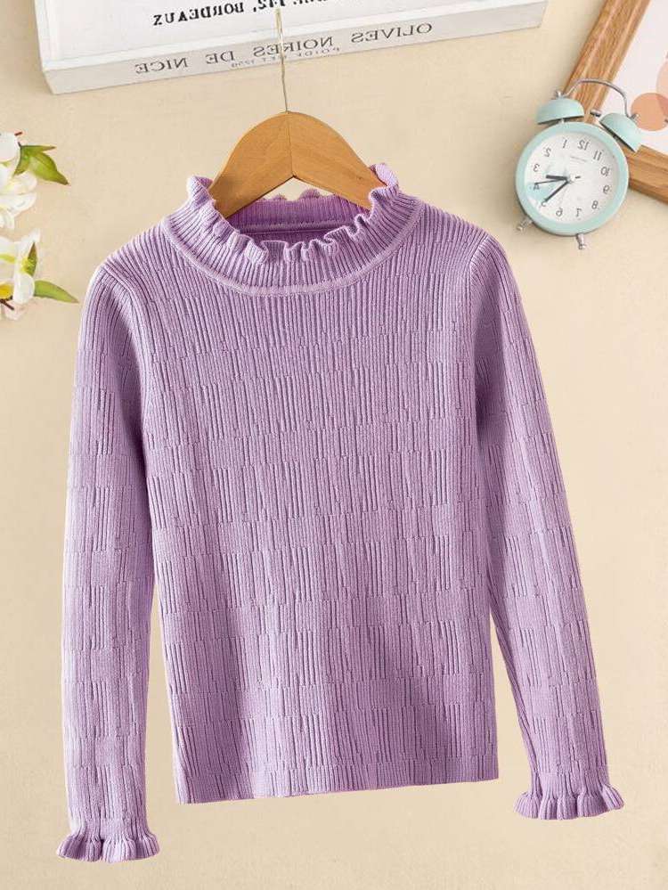 Regular Lilac Purple Plain Cute Kids Clothing 295