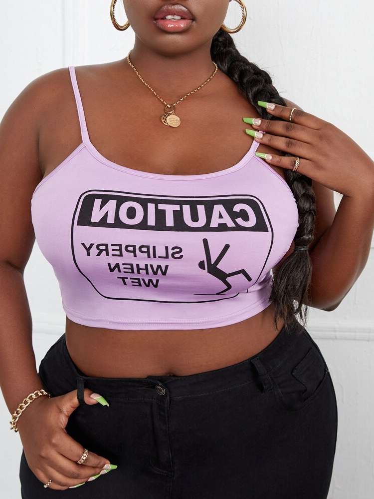  Crop Lilac Purple Plus Size Tank Tops  Camis 5369