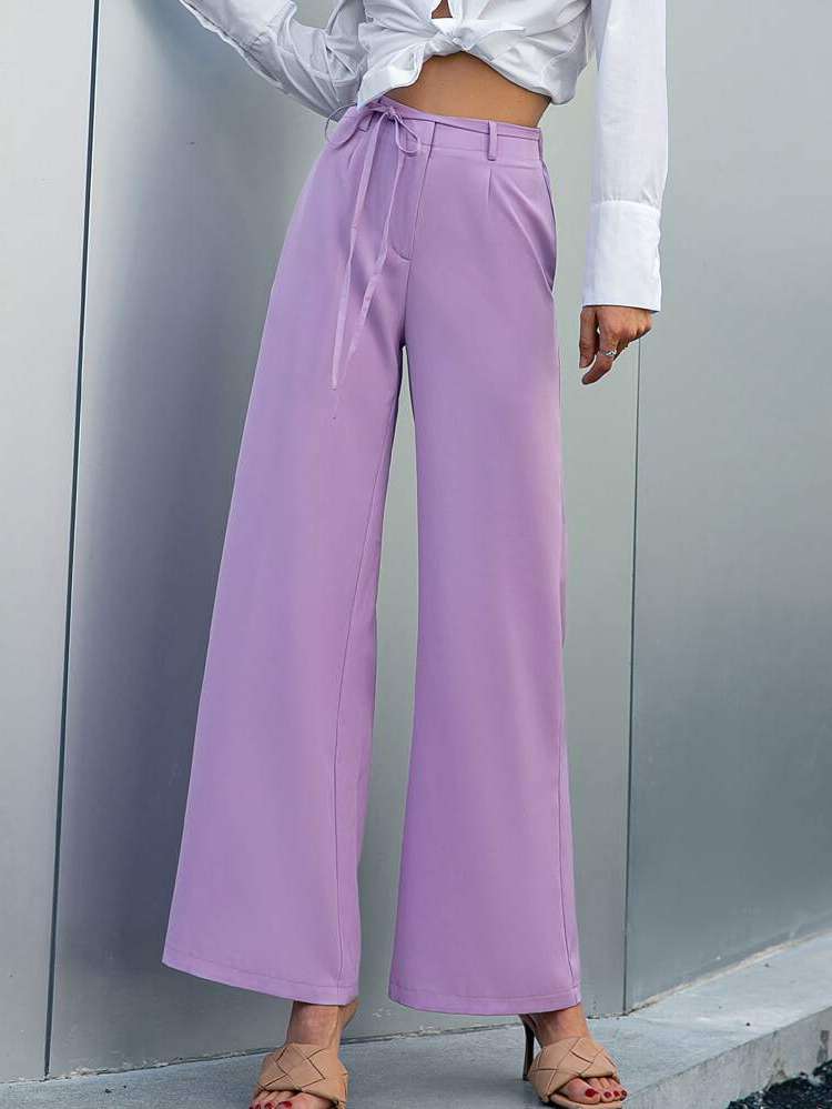 Lilac Purple  Elegant Women Pants 4252