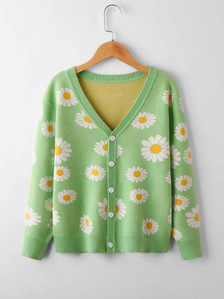 Long Sleeve Regular Fit Floral Casual Kids Clothing 610