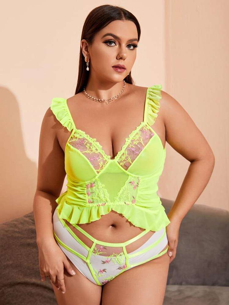 Floral Sexy Plus Size Sexy Lingerie 6178