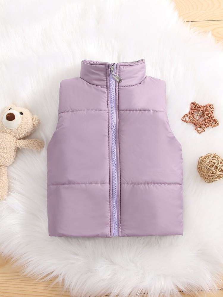 Mauve Purple Plain Regular Fit Funnel Neck Baby Clothing 6161