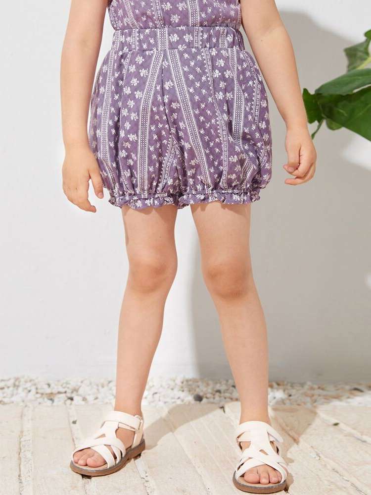  Mauve Purple Frill Toddler Girl Shorts 2745