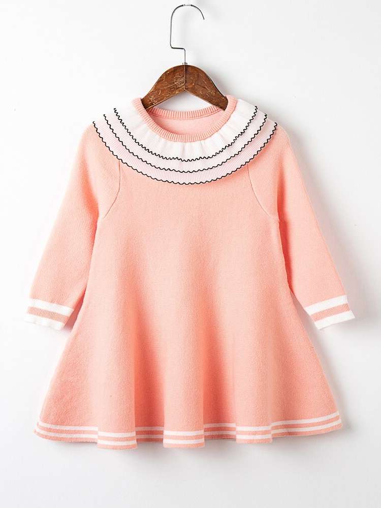  Ruffle Round Neck Kids Clothing 5706