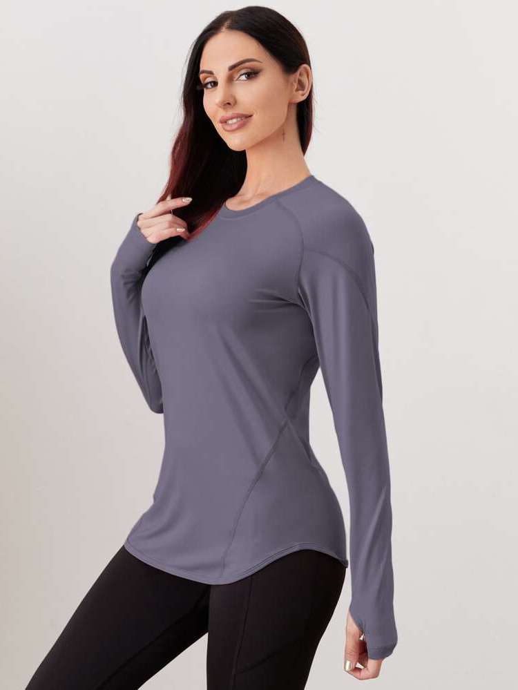  Asymmetrical Round Neck Women Activewear 574