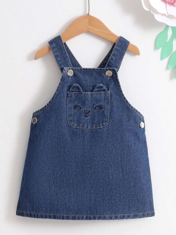 Sleeveless Medium Wash Straps Baby Clothing 2908