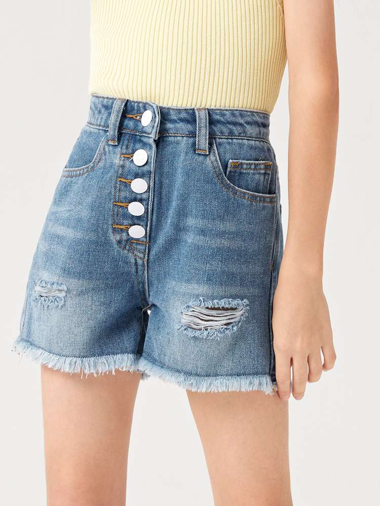  Medium Wash Girls Denim Shorts 3455