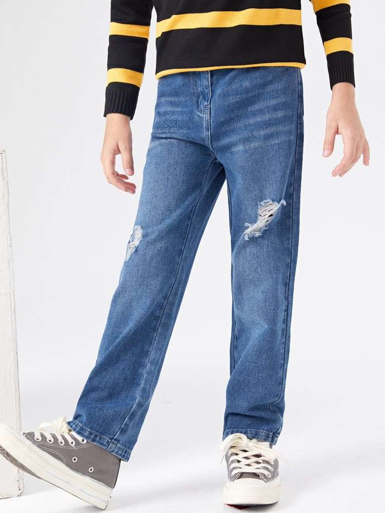 Medium Wash Plain Long Boys Denim 27