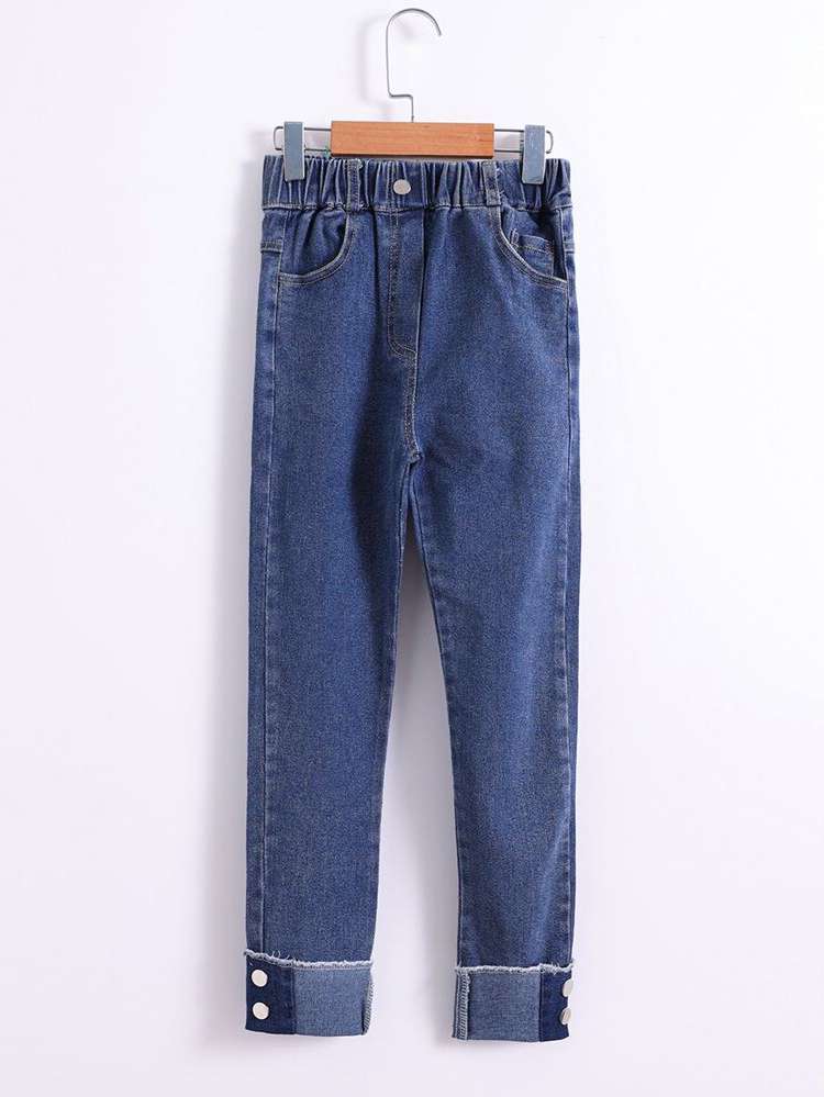 Cropped  Medium Wash Girls Denim 9160