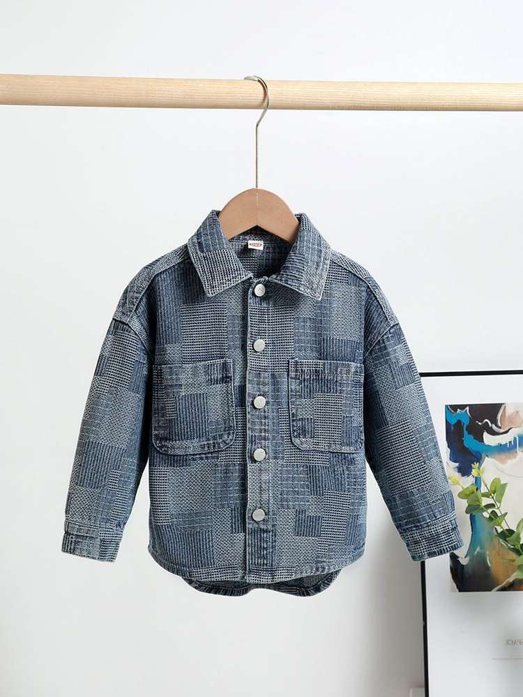 Patchwork Pocket Regular Fit Toddler Boys Clothing 4416