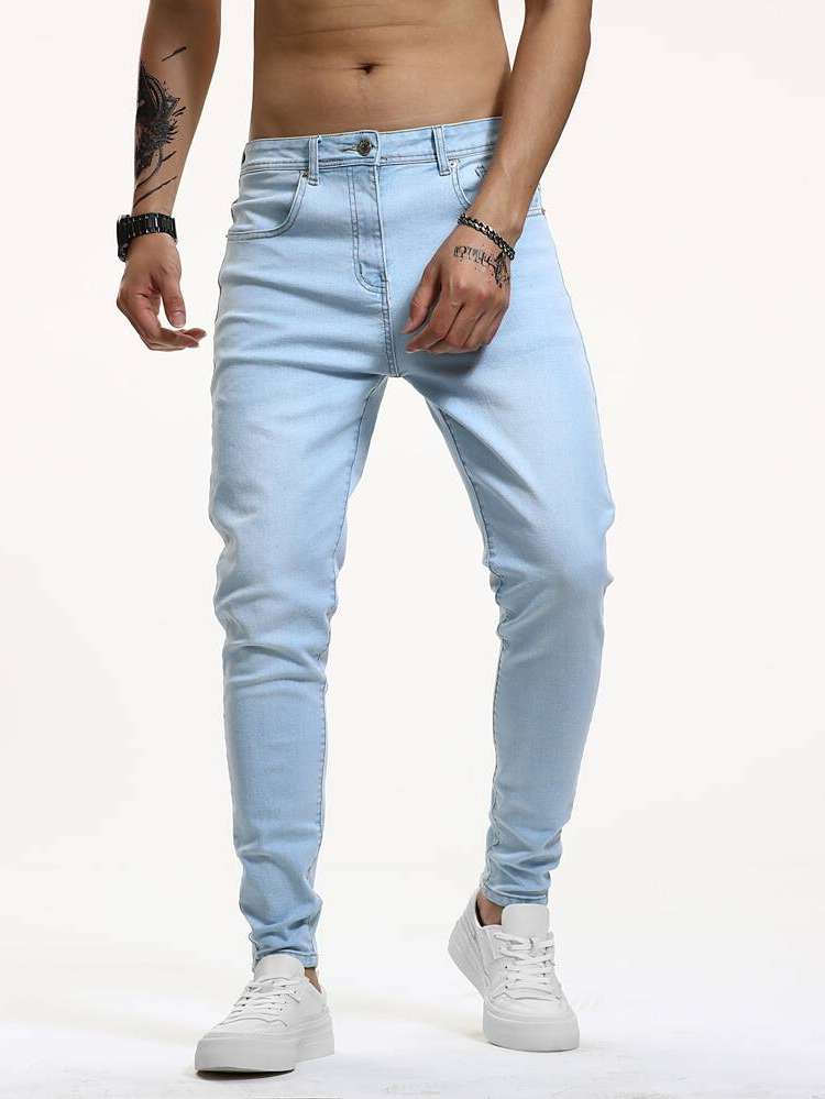 Long Plain  Men Jeans 846