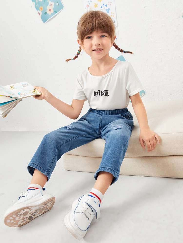  Plain Long Toddler Girl Jeans 5000