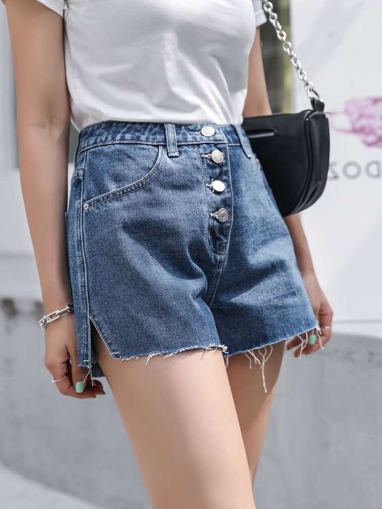   Split Women Denim Shorts 7278