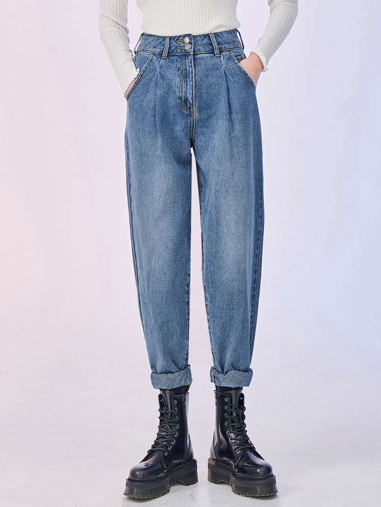  Button Medium Wash Women Denim 991