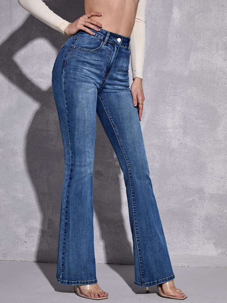  Plain Regular Fit Women Denim 7547