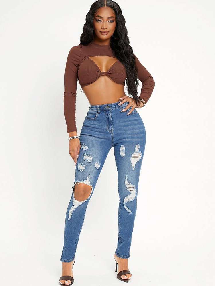 Ripped  Women Jeans 563