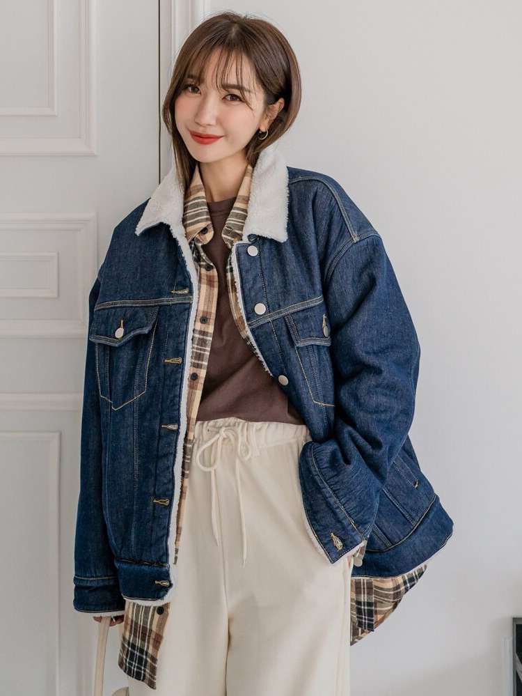 Regular Fit Plain Short Casual Women Denim Jackets  Coats 143