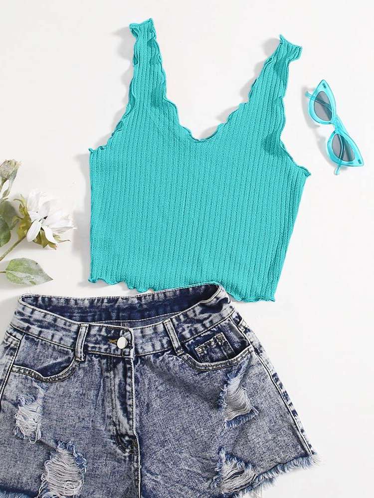 Crop  Mint Blue Women Clothing 144