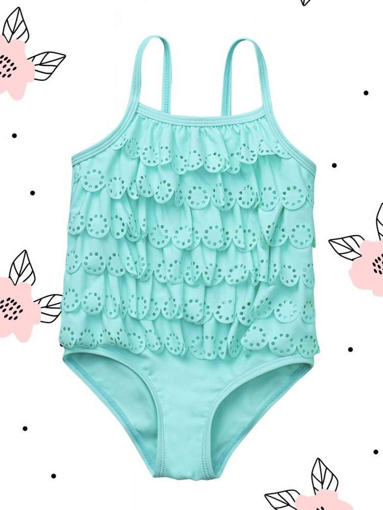  Mint Green Spaghetti Strap Baby Swimwear 9313