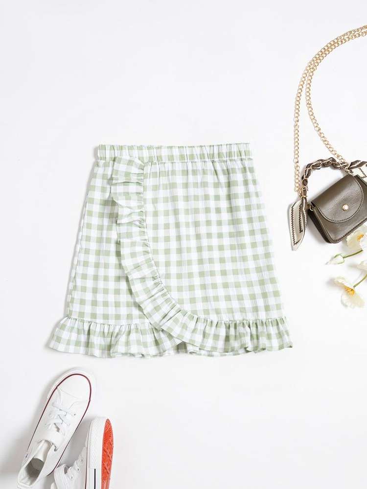 Mint Green  Gingham Girls Clothing 56